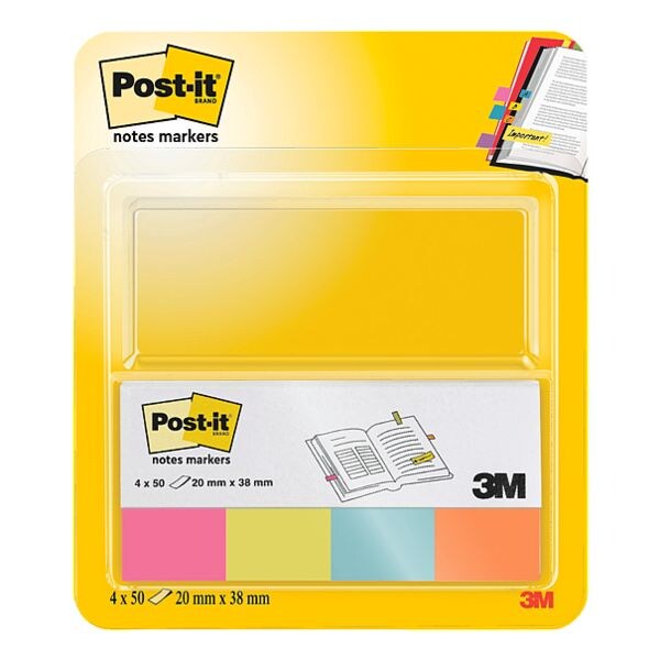Blok herkleefbare notes 20 x 38 mm »Poptimistic Collection«, 4 stuks