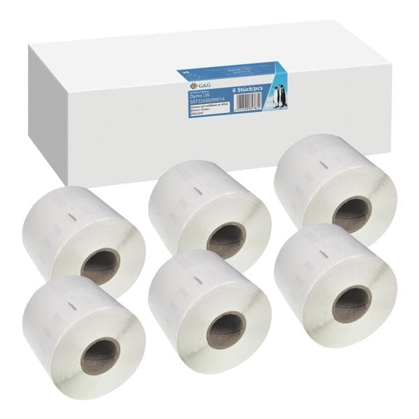 6x 220 etiketten vervangt Dymo S0722430 / 99014« 54 x 101 mm