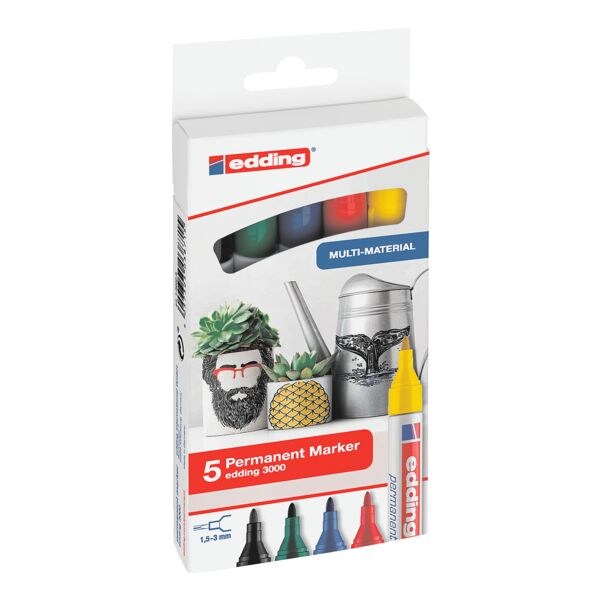 Set van 5 permanent markers »3000 basic«