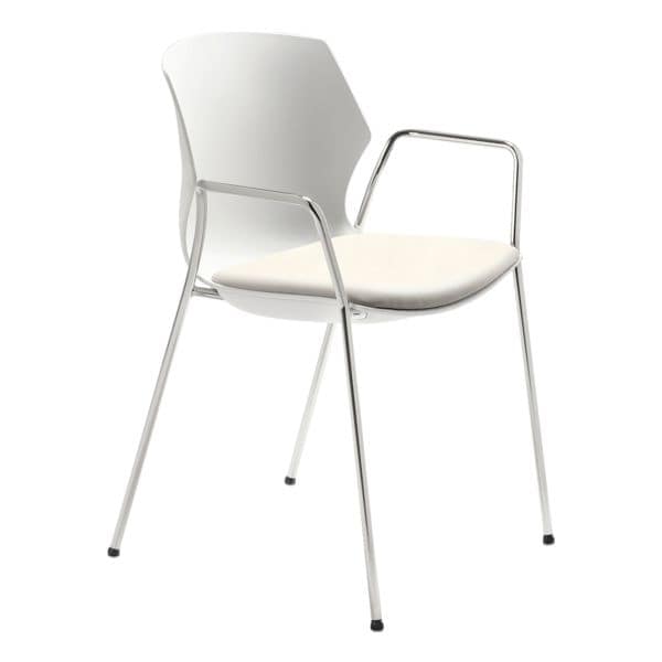 Stapelstoel »myPRIMO 2511« polar wit met armleuningen kunstleer Finca frame chro