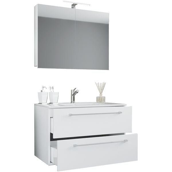 Wastafel »Badinos« met 2 laden 60 cm incl. spiegelkast en wastafel