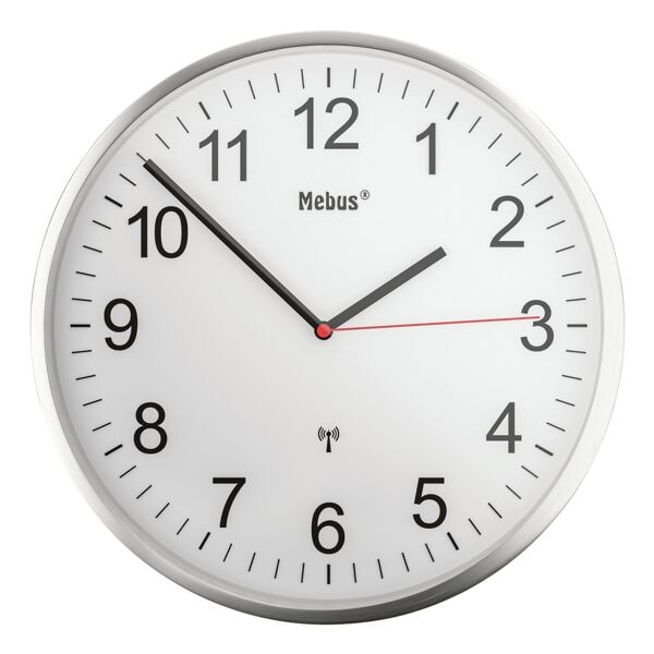 Radiogestuurde wandklok met metalen kast 19411 Ø 30 cm