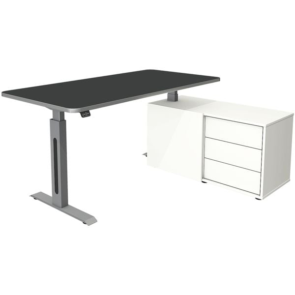 Sta-zit bureautafel »Move 1 Style« 160 x 102 cm met sideboard