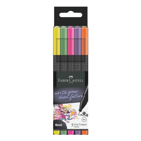 Set van 5 fineliners »Grip Neon«