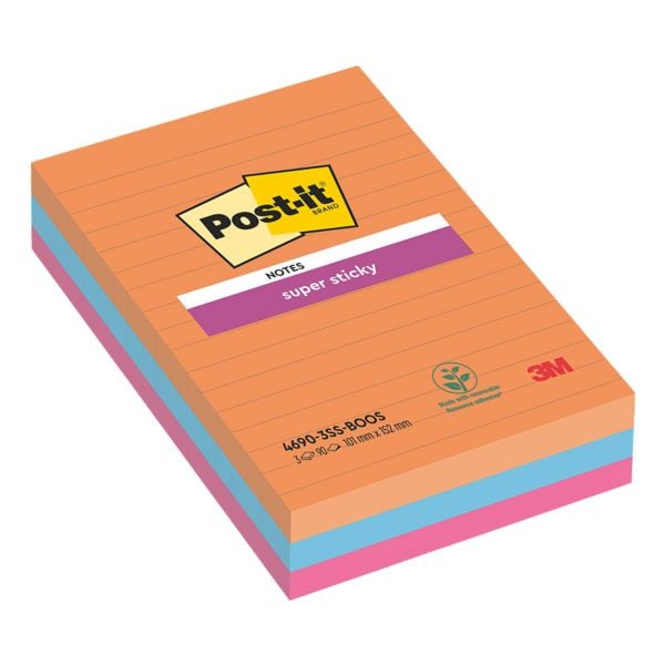 3 blokken herkleefbare notes »Boost Collection« gelinieerd