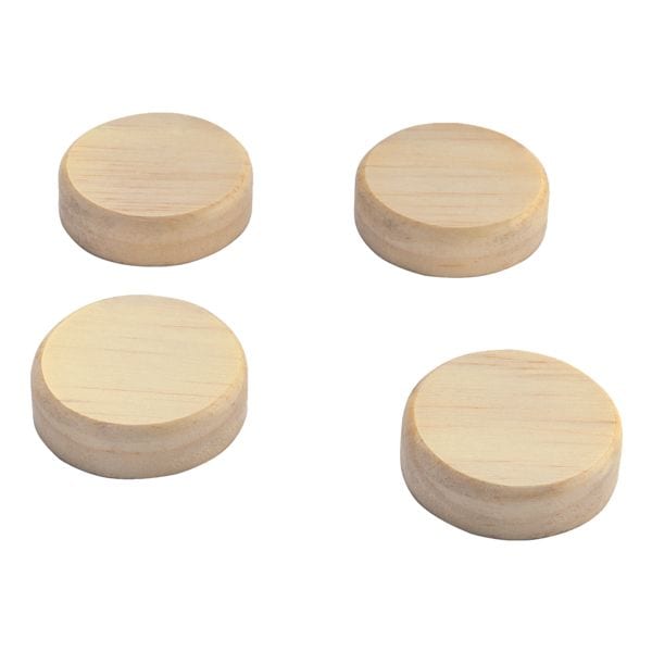 Set van 4 houten magneten rond Ø 33 x 9 mm