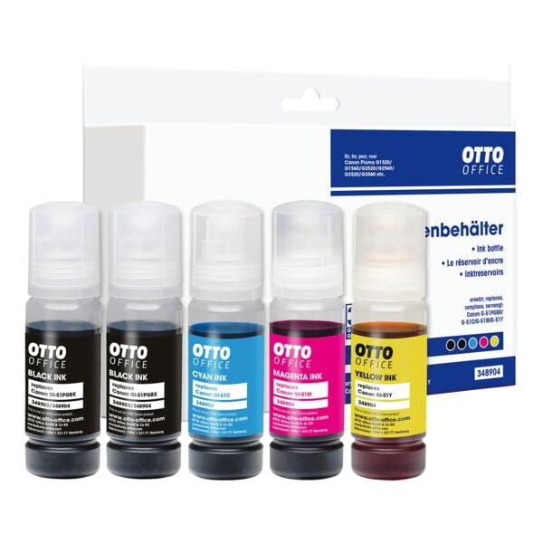 Inktset vervangt Canon »GI-51 BK/CMY«