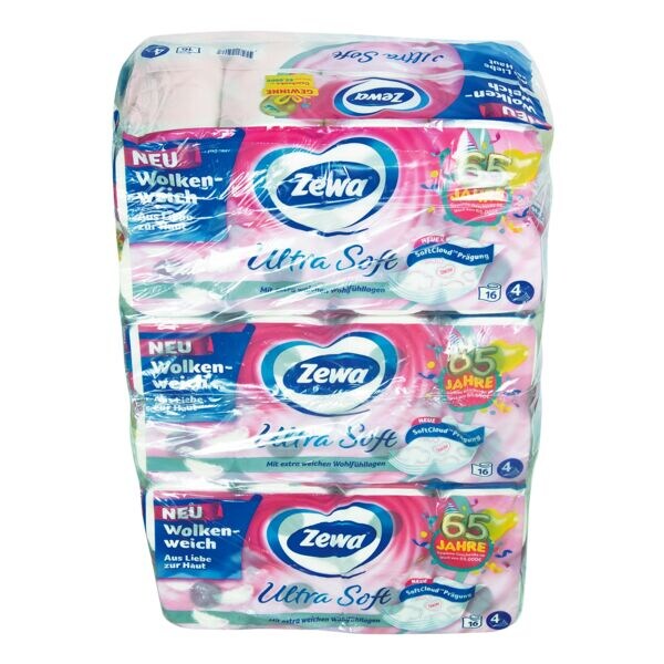 48 rollen toiletpapier »Ultra Soft« 4-laags (3 pakken à 16 rollen)