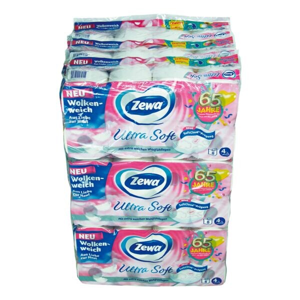 72 rollen toiletpapier »Ultra Soft« 4-laags (9 verpakkingen à 8 rollen)