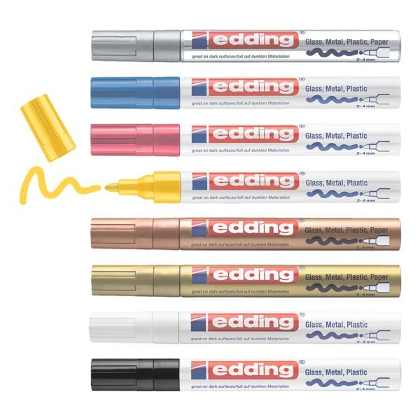 Set van 8 glanzende lakmarkers »750«