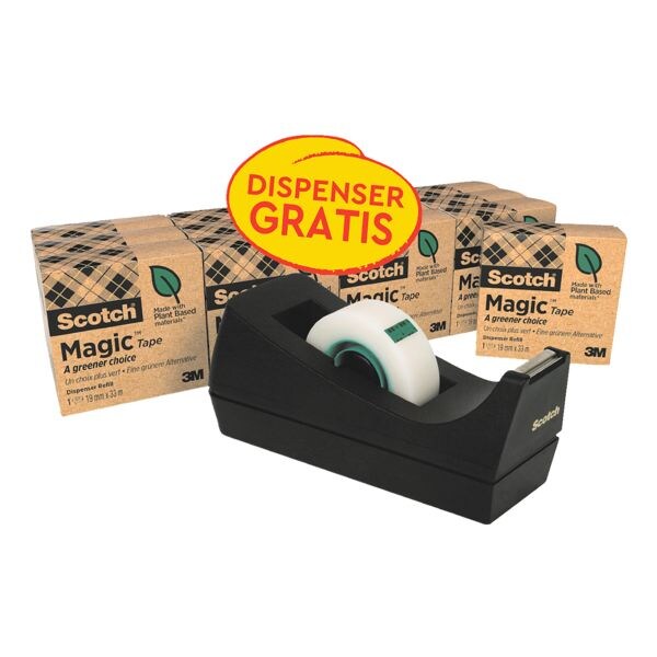 Plakbandhouder incl. 14x plakband »Magic Tape 900« transparant, 19 mm/33 m (B/L)