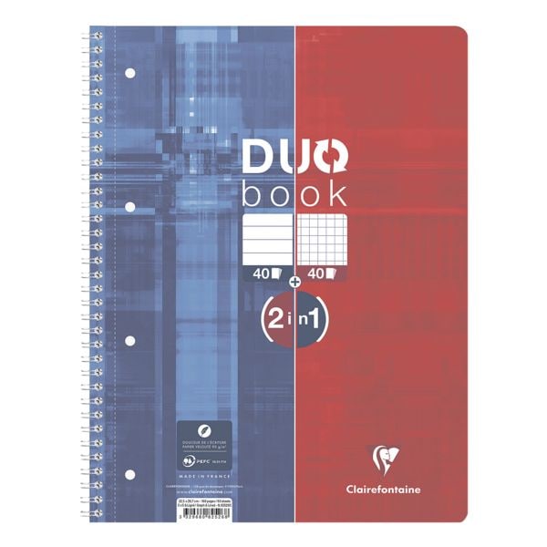 Collegeblok »DUO book A4+« gelineerd / geruit