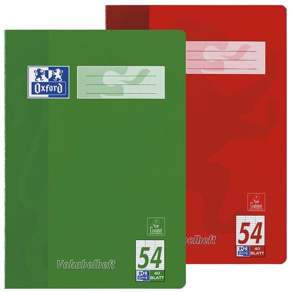 Woordenboekje A4 met 3 kolommen - rood of groen