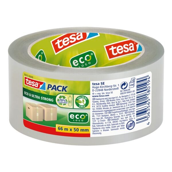 Verpakkingstape »Paper Ultra Strong ecoLogo&reg;« transparant 50 mm / 66 m