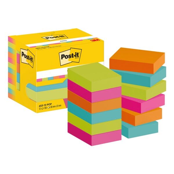 12 blokken herkleefbare notes »Super Sticky Notes Poptimistic Collection«