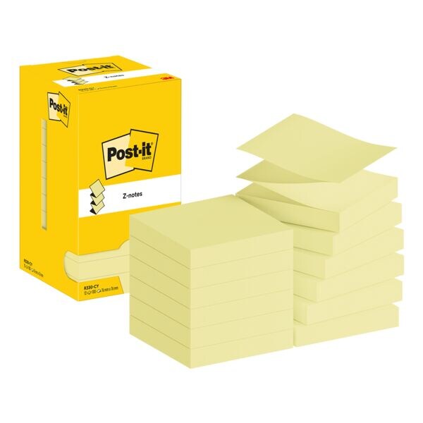 12x blok herkleefbare notes »Z-Notes« 76 x 76 mm
