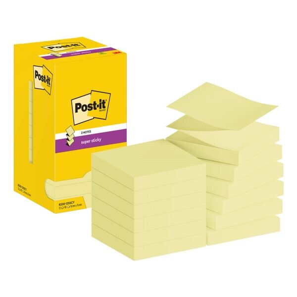 12x blok herkleefbare notes 76 x 76 mm