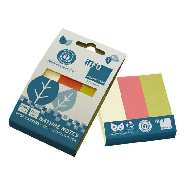 Zelfklevende markeerset »Recycling« 3x 100 bladen