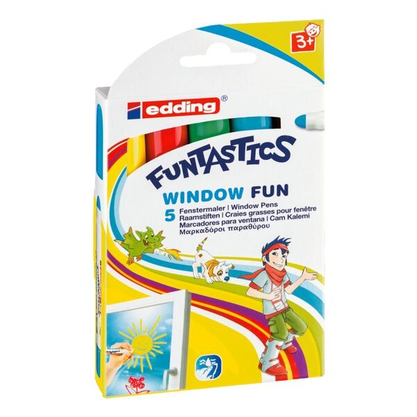Pak met 5 »Funtastics Window Fun« raamstiften
