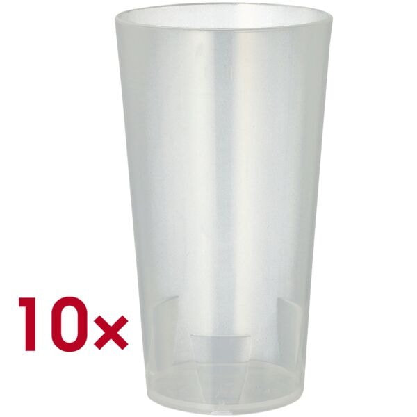 Set van 10 herbruikbare drinkbekers 0,3 l onbreekbaar