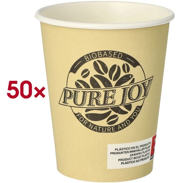Pak met 50 wegwerpdrinkbekers »pure Pure Joy« 0,2 liter