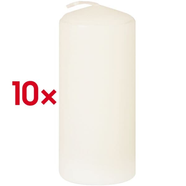 Set van 10 pilaarkaarsen Ø 40 mm