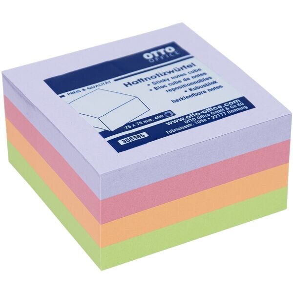 Blok herkleefbare notes »Harmony Farbmix« 75 x 75 mm