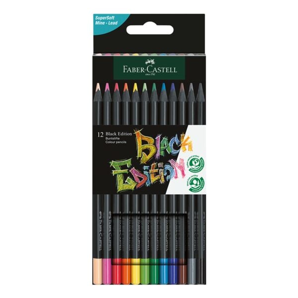 Etui met 12 kleurpotloden »Black Edition«