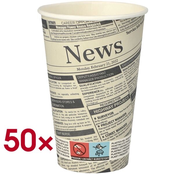 50 stuks drinkbekers »To Go« van karton
