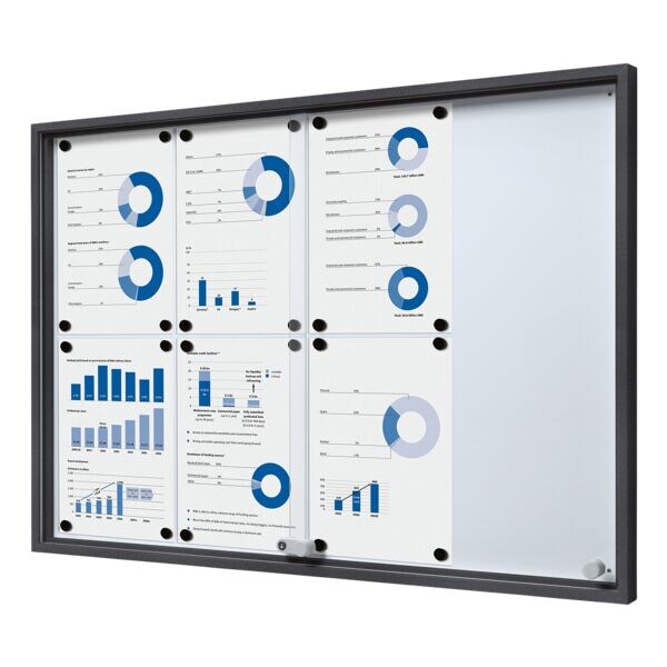 Afsluitbare vitrinekast »SLIM« 8x A4 (A1)