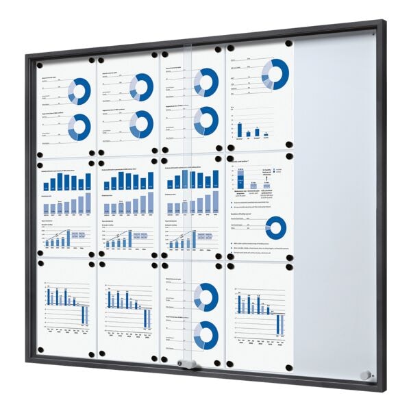 Afsluitbare vitrinekast »SLIM« 15x A4