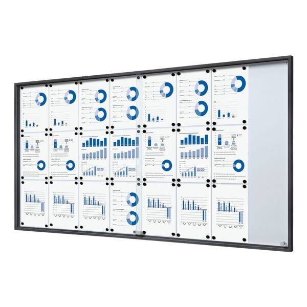 Afsluitbare vitrinekast »SLIM« 24x A4