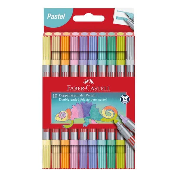 Set van 10 dubbele viltstiften »Pastel«