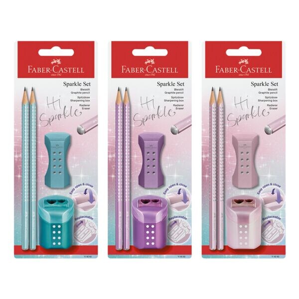 4-delig potlodenset »GRIP SPARKLE« assorti kleuren