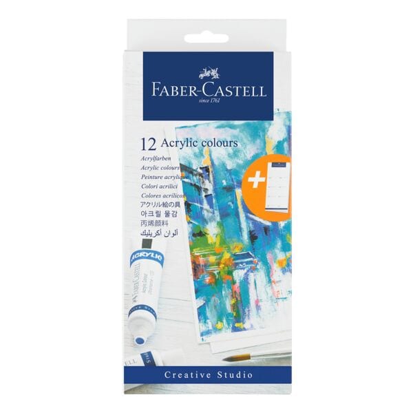 Pak met 12 tubes acrylverf