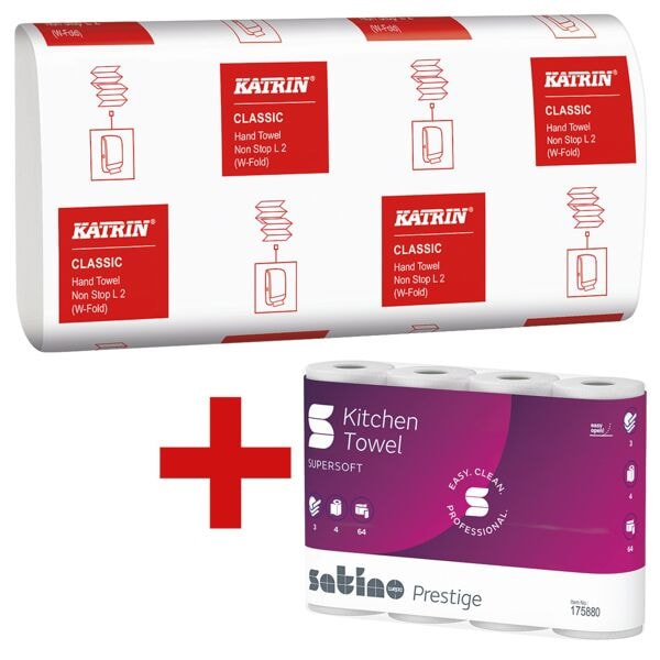 Papieren handdoeken »Non Stop L2« incl. keukenrollen 3-laags, 4 rollen