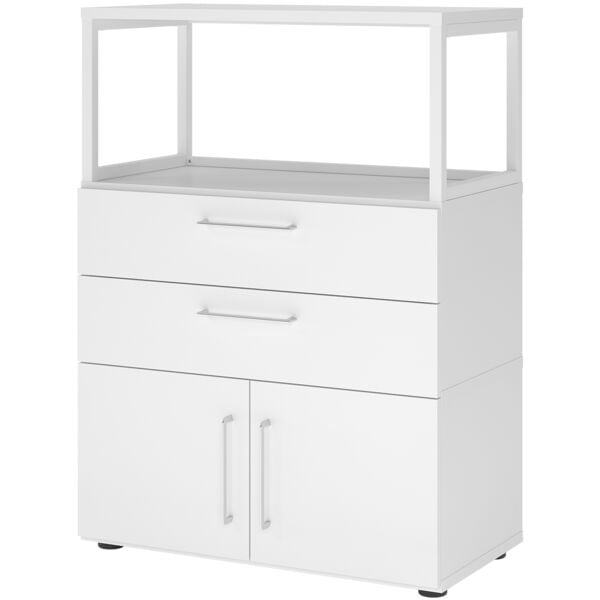 Open kast »Flexwall« 80 cm breed 3 OH stalen frame 2 laden