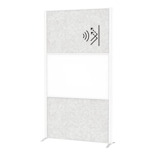 Scheidingswand »MAULconnecto« 2 akoestische panelen lichtgrijs + 1 whiteboardpan