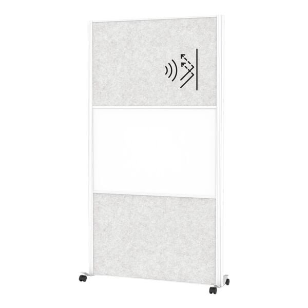 Scheidingswand »MAULconnecto« 2 akoestische panelen lichtgrijs + 1 whiteboardpan