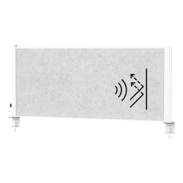 Tafelscheidingswand »MAULconnecto Uplight« 120 x 50 cm lichtgrijs
