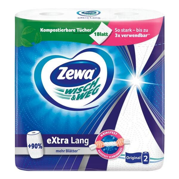 Keukenrollen »WISCH&WEG Original eXtra Lang« 2-laags, 2 rollen, composteerbaar