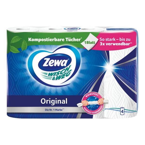 Keukenrollen »WISCH&WEG Original« 2-laags, 4 rollen
