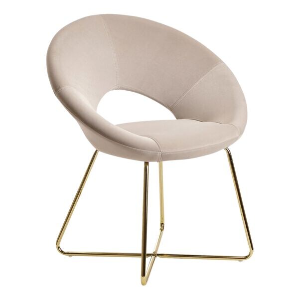 Eetkamerstoel fluwelen hoes beige