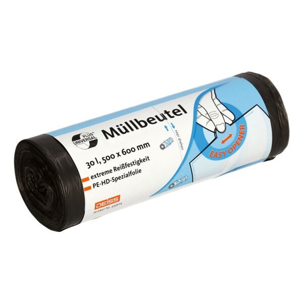 50 afvalzakken »UNIVERSAL PLUS&reg;« 30 liter grijs
