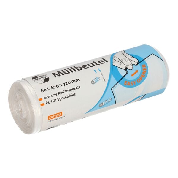 50 afvalzakken »UNIVERSAL PLUS&reg;« 60 liter transparant