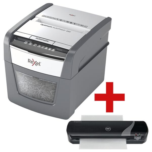 Papiervernietiger »Optimum AutoFeed 45X« incl. A4-lamineerapparaat »Inspire+«