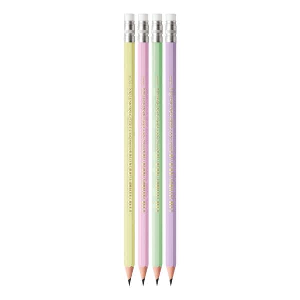Set van 12 houtvrije potloden met gum »Evolution Pastel« HB