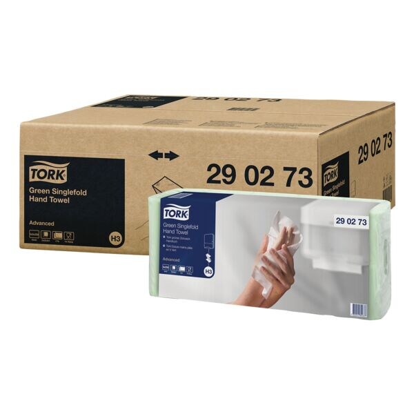 Papieren handdoeken »Advanced C&C« voor H3 2-laags groen Z-vouw 3750 bladen