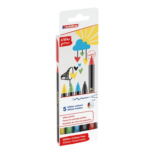 Set van 5 viltstiften »1200 Glitzer«