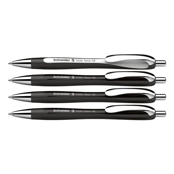 3+1 set balpennen »Slider Rave XB« zwart